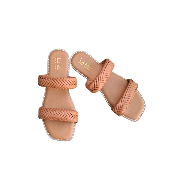 Nicole Miller New York Brown Slide On Sandals Women’s Size 9 - Picture 1 of 6